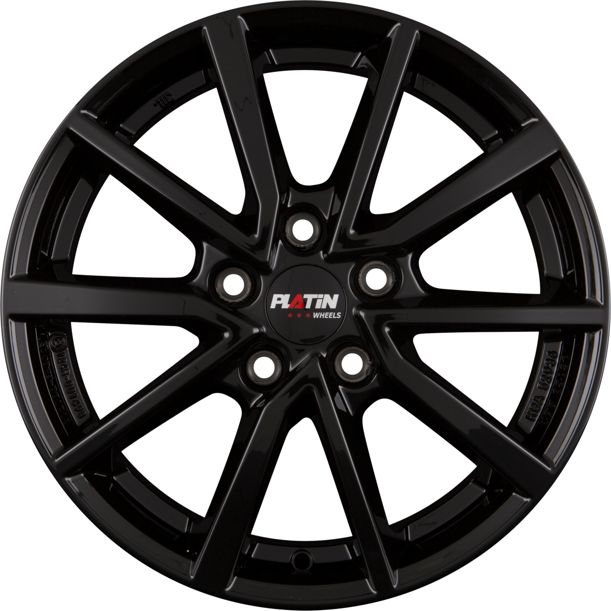 Platin P 95 Diamant Schwarz Alufelge 6.5x16 Zoll ET40 LK 5x114.3 ML70.1
