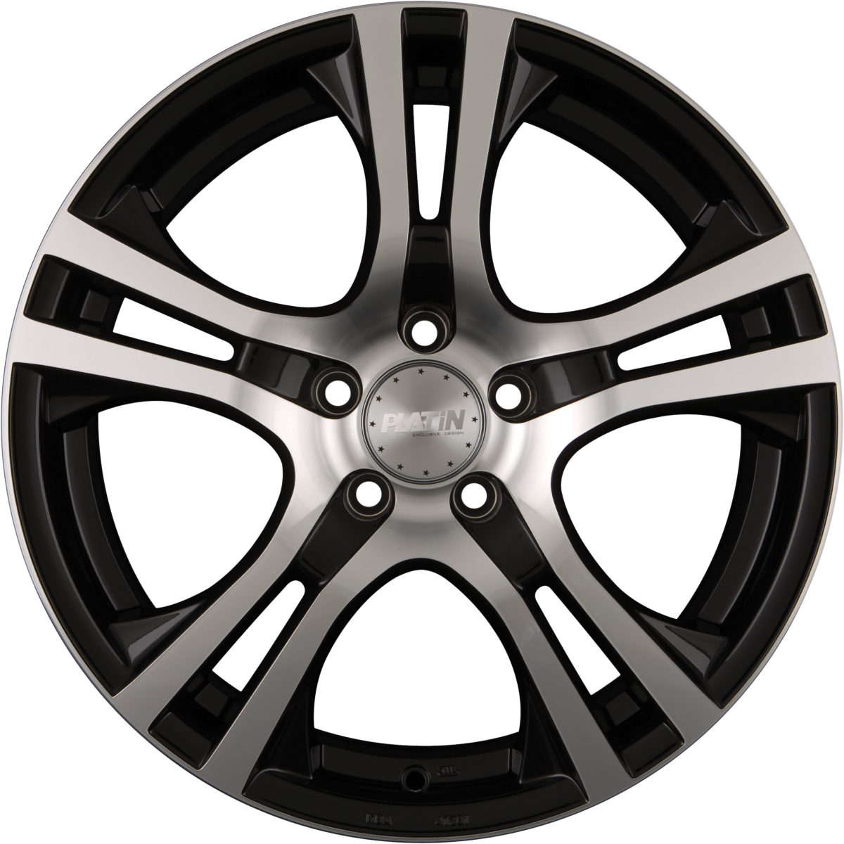 Platin P 53 Schwarz Poliert Alufelge 6.5x16 Zoll ET31 LK 5x114.3 ML72.6