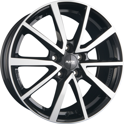 Platin P 95 Diamant Schwarz Frontpoliert Alufelge 7x17 Zoll ET40 LK 5x112 ML57.1 – Bild 2