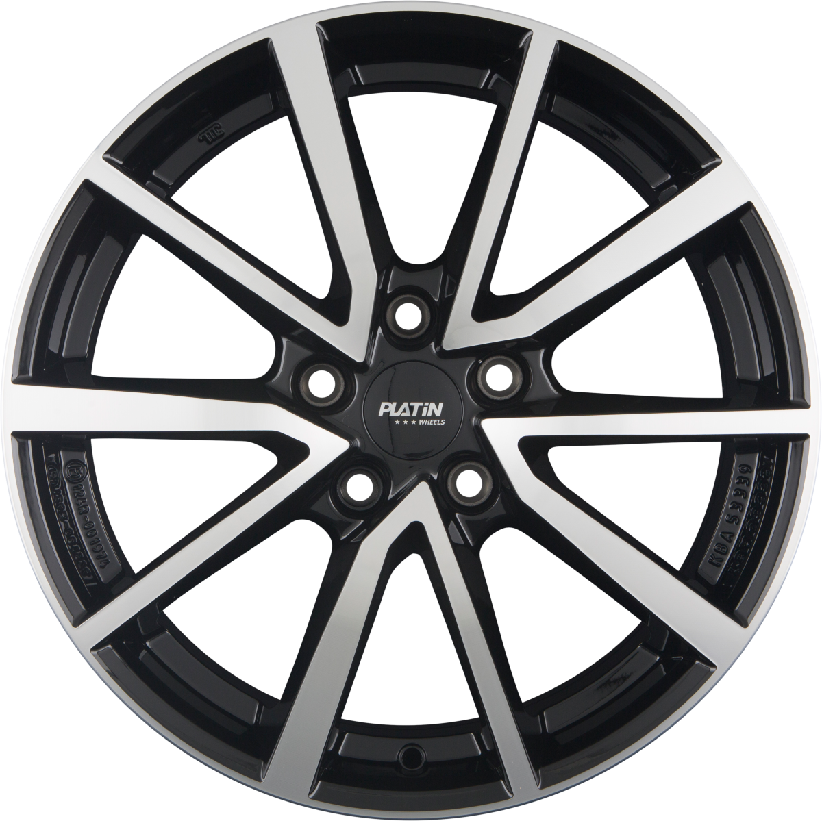 Platin P 95 Diamant Schwarz Frontpoliert Alufelge 7x17 Zoll ET45 LK 5x112 ML57.1