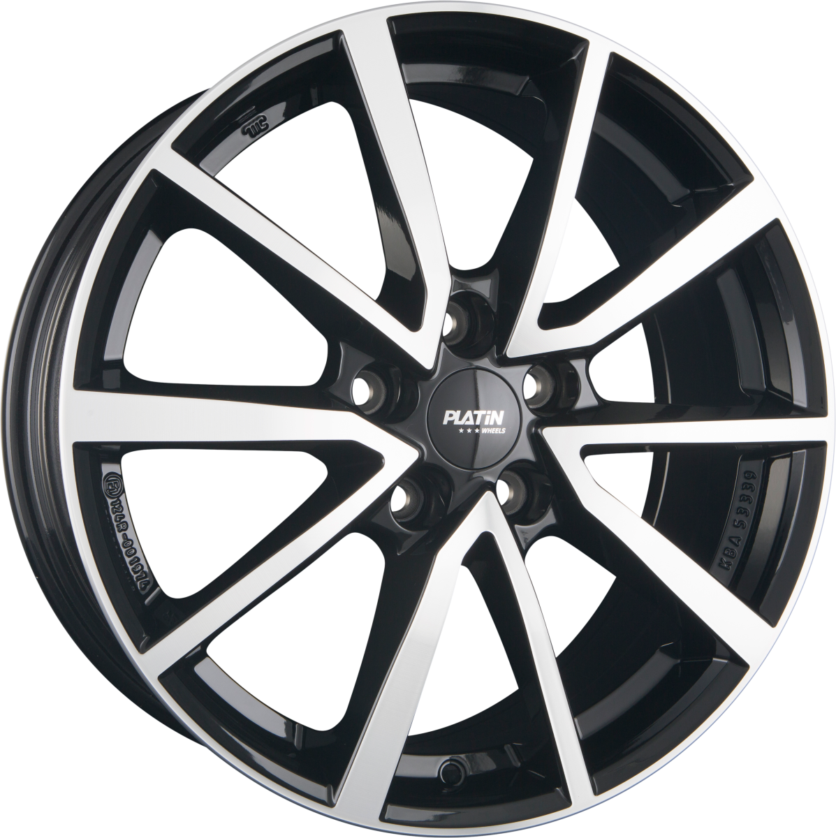 Platin P 95 Diamant Schwarz Frontpoliert Alufelge 6.5x16 Zoll ET32 LK 4x108 ML65.1 – Bild 2