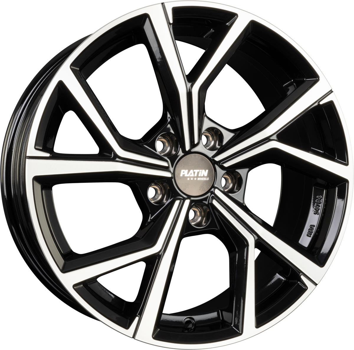 Platin P 115 Black Polished Alufelge 6.5x17 Zoll ET45 LK 5x114.3 ML72.6 – Bild 2