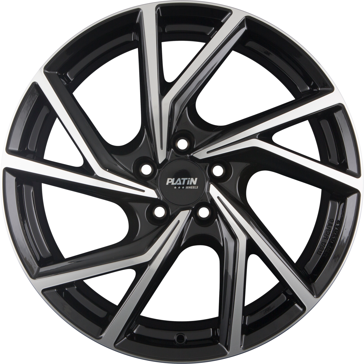 Platin P 107 Diamant Schwarz Frontpoliert Alufelge 7.5x19 Zoll ET50 LK 5x112 ML57.1
