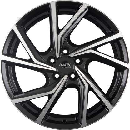 Platin P 107 Diamant Schwarz Frontpoliert Alufelge 7.5x19 Zoll ET50 LK 5x112 ML57.1