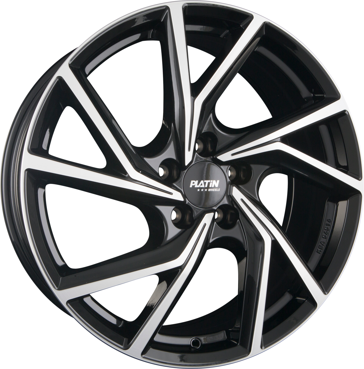 Platin P 107 Diamant Schwarz Frontpoliert Alufelge 7.5x19 Zoll ET50 LK 5x112 ML57.1 – Bild 2