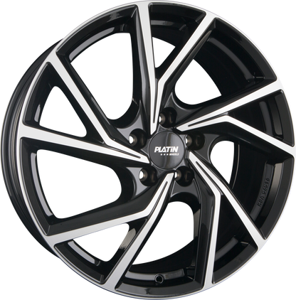 Platin P 107 Diamant Schwarz Frontpoliert Alufelge 7.5x19 Zoll ET50 LK 5x112 ML57.1 – Bild 2