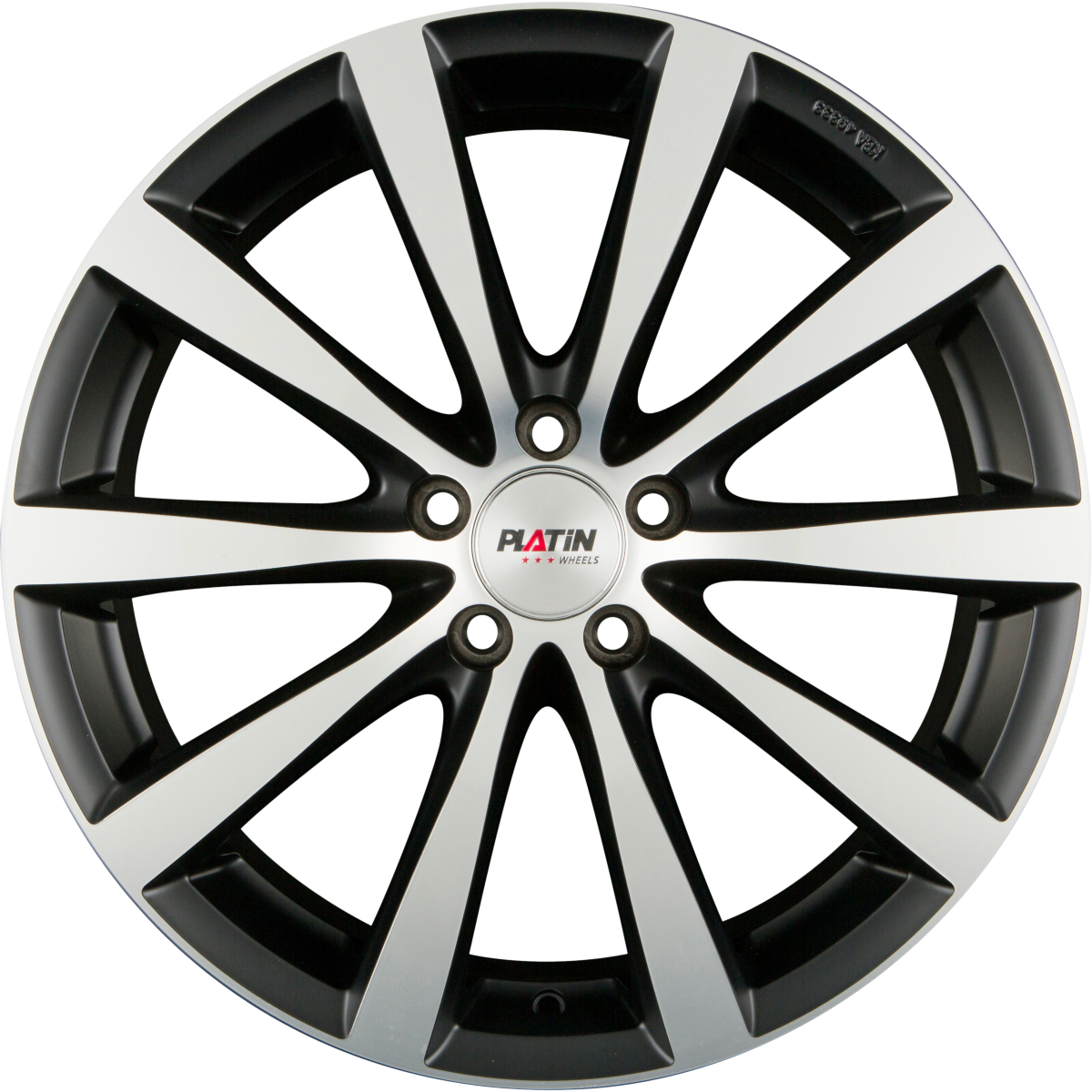Platin P 66 Schwarz Matt Poliert Alufelge 8x19 Zoll ET45.1 LK 5x112 ML66.6