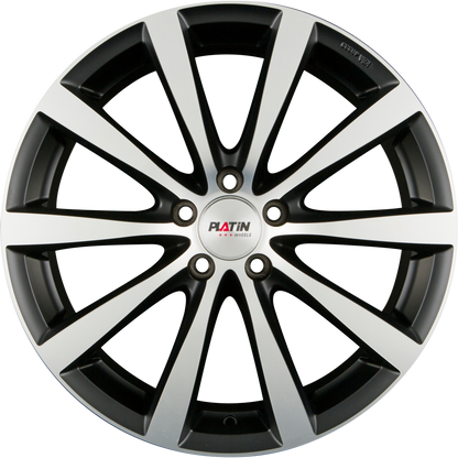Platin P 66 Schwarz Matt Poliert Alufelge 8x19 Zoll ET45.1 LK 5x112 ML66.6