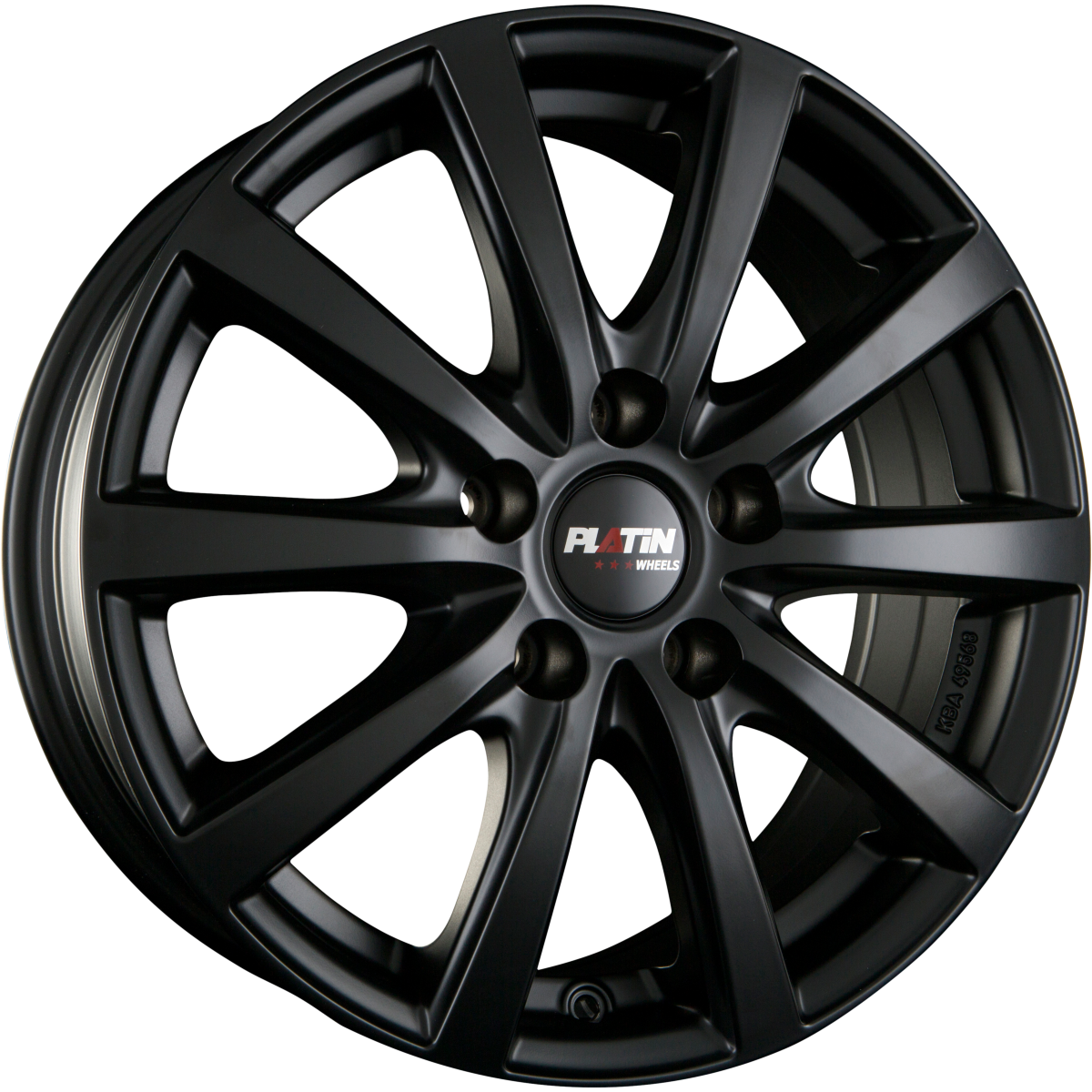 Platin P 69 Schwarz Matt Alufelge 6.5x16 Zoll ET46.1 LK 5x112 ML57.1 – Bild 2