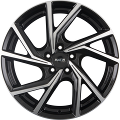 Platin P 107 Diamant Schwarz Frontpoliert Alufelge 7.5x19 Zoll ET49.5 LK 5x114.3 ML67.1