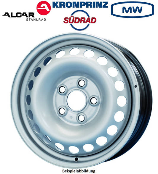 MWD 13126 silber Stahlfelge 4x13 Zoll ET30 LK 4x100 ML57 – Bild 2