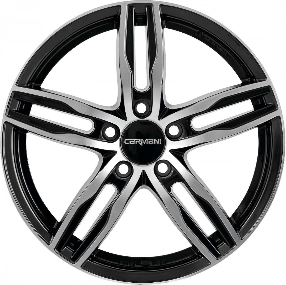 Carmani 14 Paul black polish Alufelge 6.5x16 Zoll ET38 LK 5x114.3 ML72.6