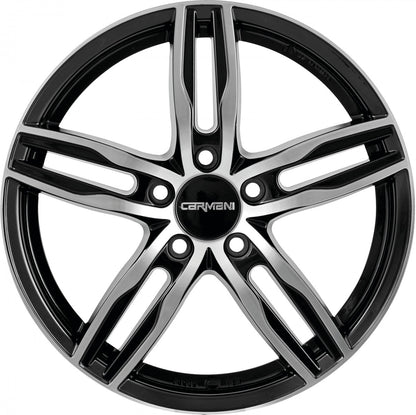 Carmani 14 Paul black polish Alufelge 6.5x16 Zoll ET38 LK 5x114.3 ML72.6