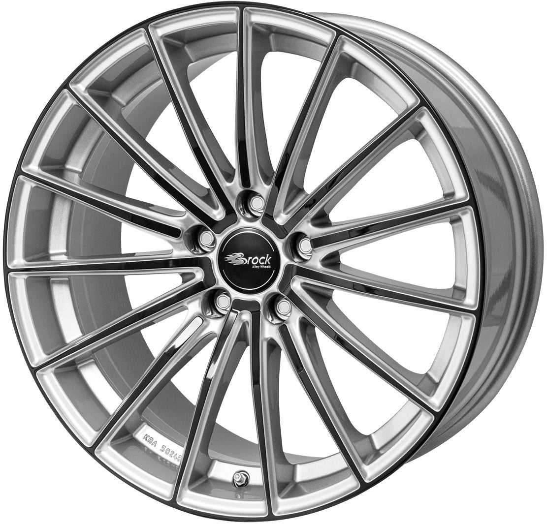 Brock B36 kristallsilber-black lackiert 8x18 ET45 - LK5/114.3 ML72.6