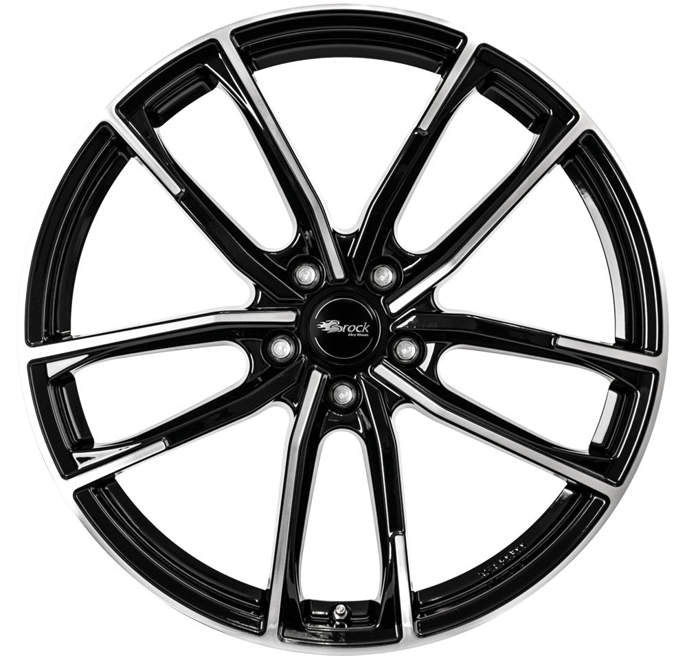 Brock B38 schwarz front-poliert 8x18 ET44 - LK5/112 ML57.1