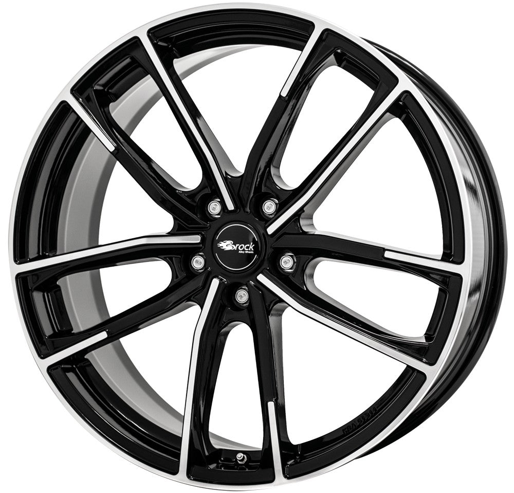 Brock B38 schwarz front-poliert 8x20 ET50 - LK5/114.3 ML72.6