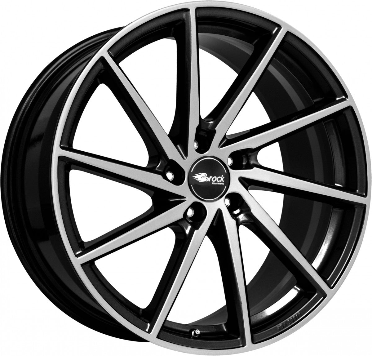 Brock B37 schwarz glanz voll-poliert Alufelge 8.5x19 Zoll ET54 LK 5x114.3 ML66.1