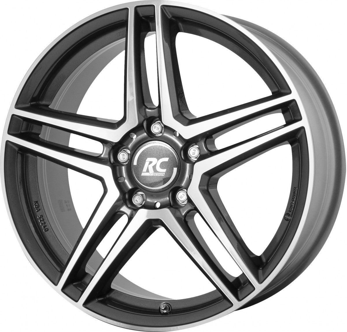 RC-Design RCD17 himalaya-grey front-poliert Alufelge 6.5x17 Zoll ET44 LK 5x112 ML66.6