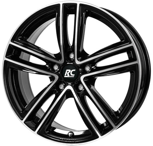 RC-Design RC27 schwarz front-poliert Alufelge 7.5x17 Zoll ET51 LK 5x100 ML57.1