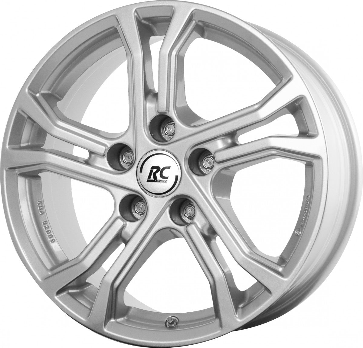RC-Design TDG2 kristallsilber lackiert Alufelge 7.5x17 Zoll ET40 LK 5x114.3 ML60.1
