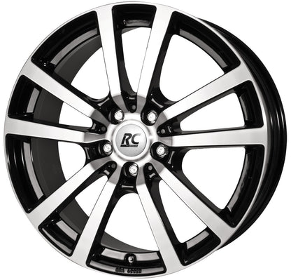 RC-Design RC25T schwarz front-poliert Alufelge 6.5x16 Zoll ET51 LK 5x120 ML65.1
