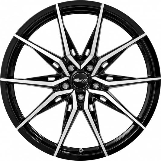 Brock B42 schwarz front-poliert 9.5x20 ET25 - LK5/112 ML66.6