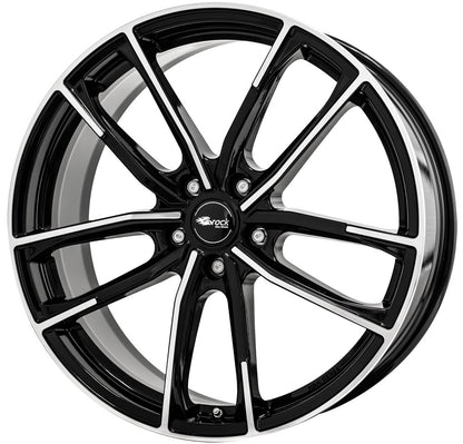 Brock B38 schwarz front-poliert 8x19 ET40 - LK5/112 ML57.1