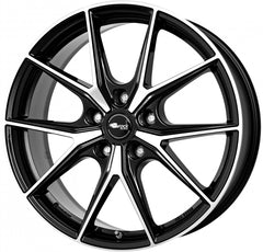 Brock B40 schwarz front-poliert Alufelge 9.5x19 Zoll ET45 LK 5x114.3 ML64.1