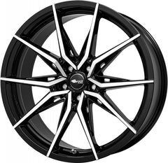 Brock B42 schwarz front-poliert Alufelge 8x18 Zoll ET30 LK 5x112 ML66.6