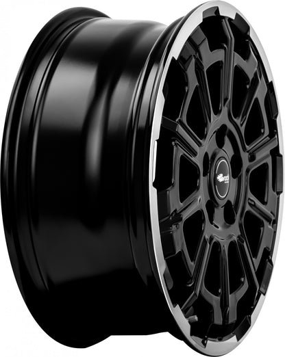 Brock B45 schwarz front-poliert 7x17 ET62 - LK5/130 ML89.1