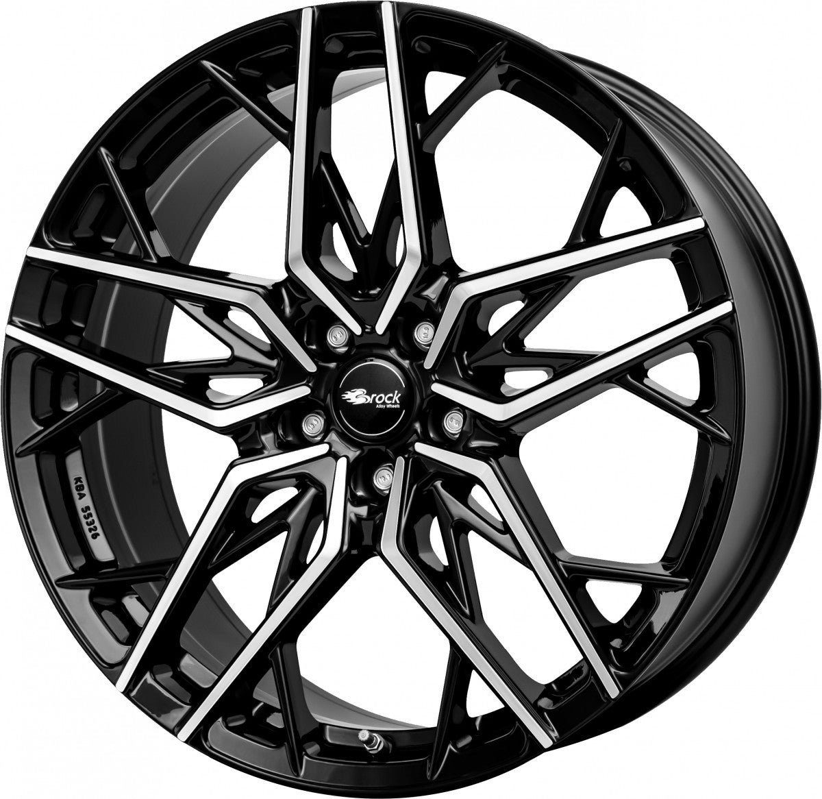 Brock B44 schwarz front-poliert 8x18 ET35 - LK5/100 ML63.4