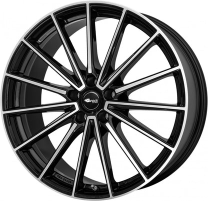 Brock B43 schwarz glanz front-poliert 8.5x20 ET28 - LK5/112 ML66.6