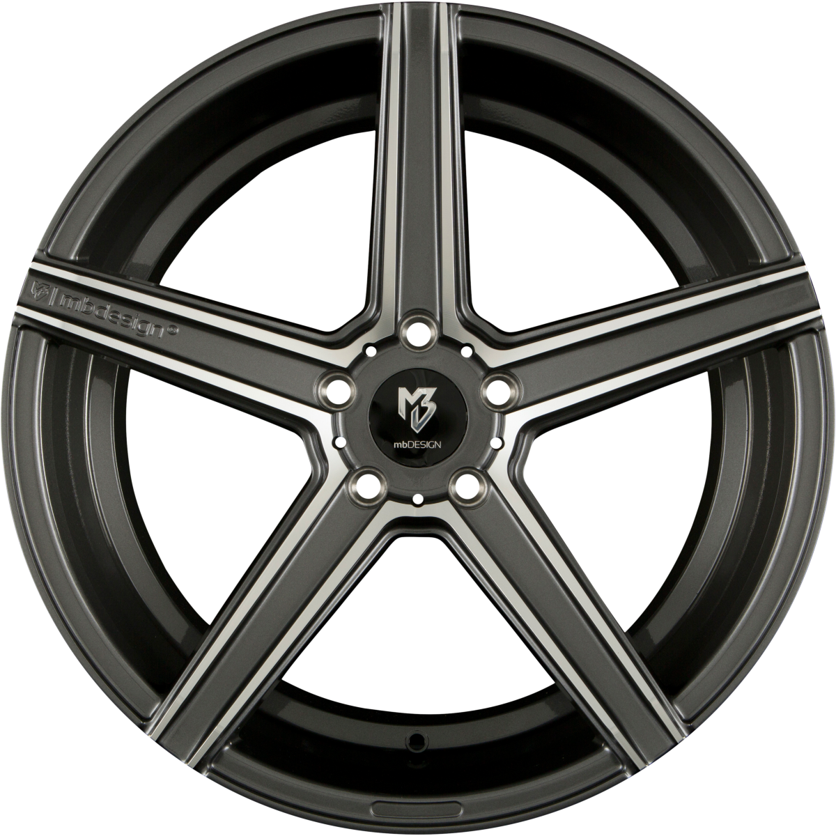 Mbdesign KV1 Grau Glänzend Poliert Alufelge 8.5x19 Zoll ET42 LK 5x120 ML72.5