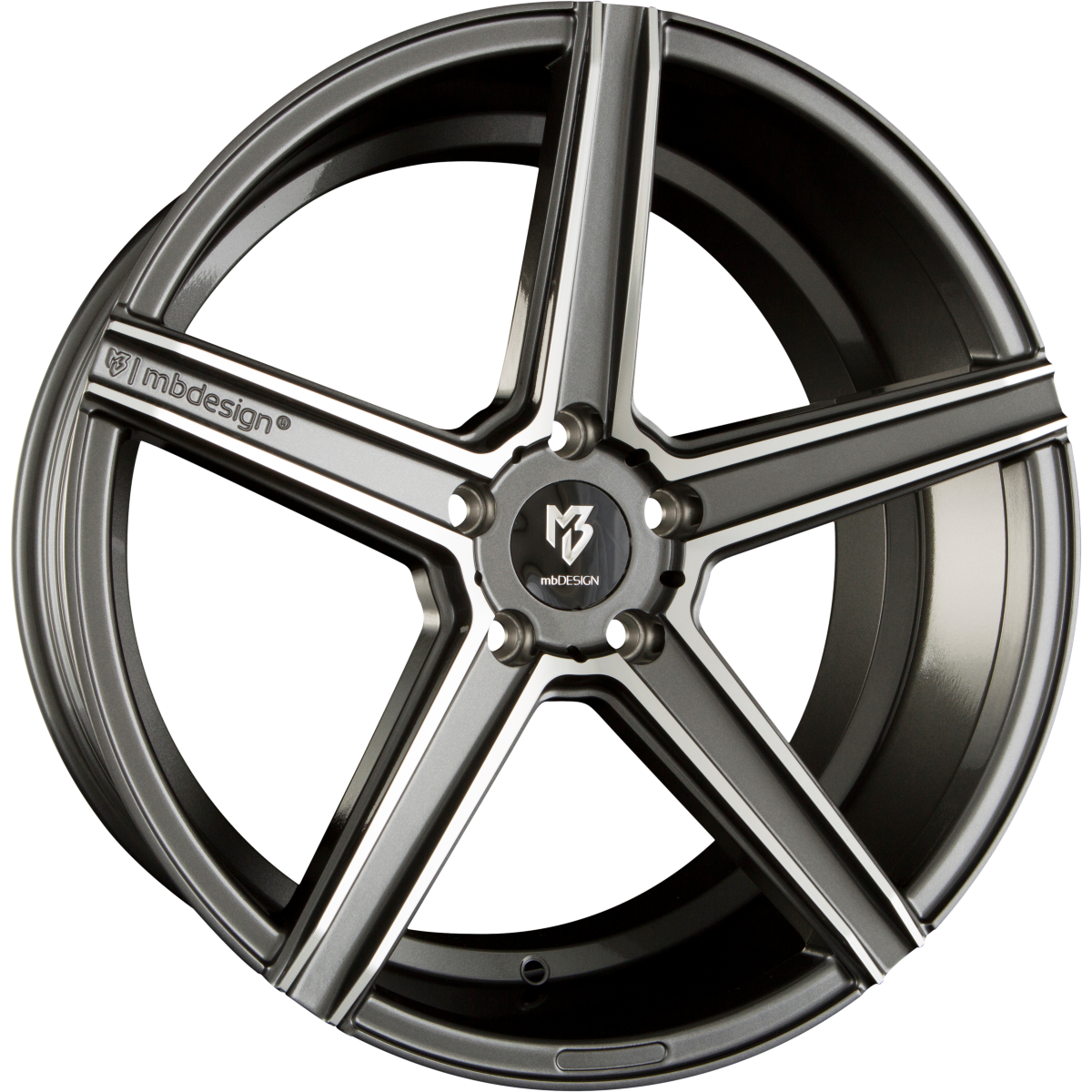 Mbdesign KV1 Grau Glänzend Poliert Alufelge 8.5x19 Zoll ET42 LK 5x120 ML72.5 – Bild 2