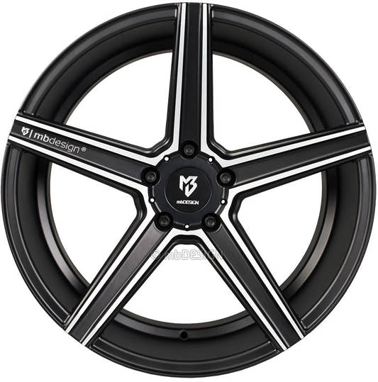 Mbdesign KV1 Schwarz Matt Poliert Alufelge 10.5x20 Zoll ET15 LK 5x120 ML72.6 – Bild 2