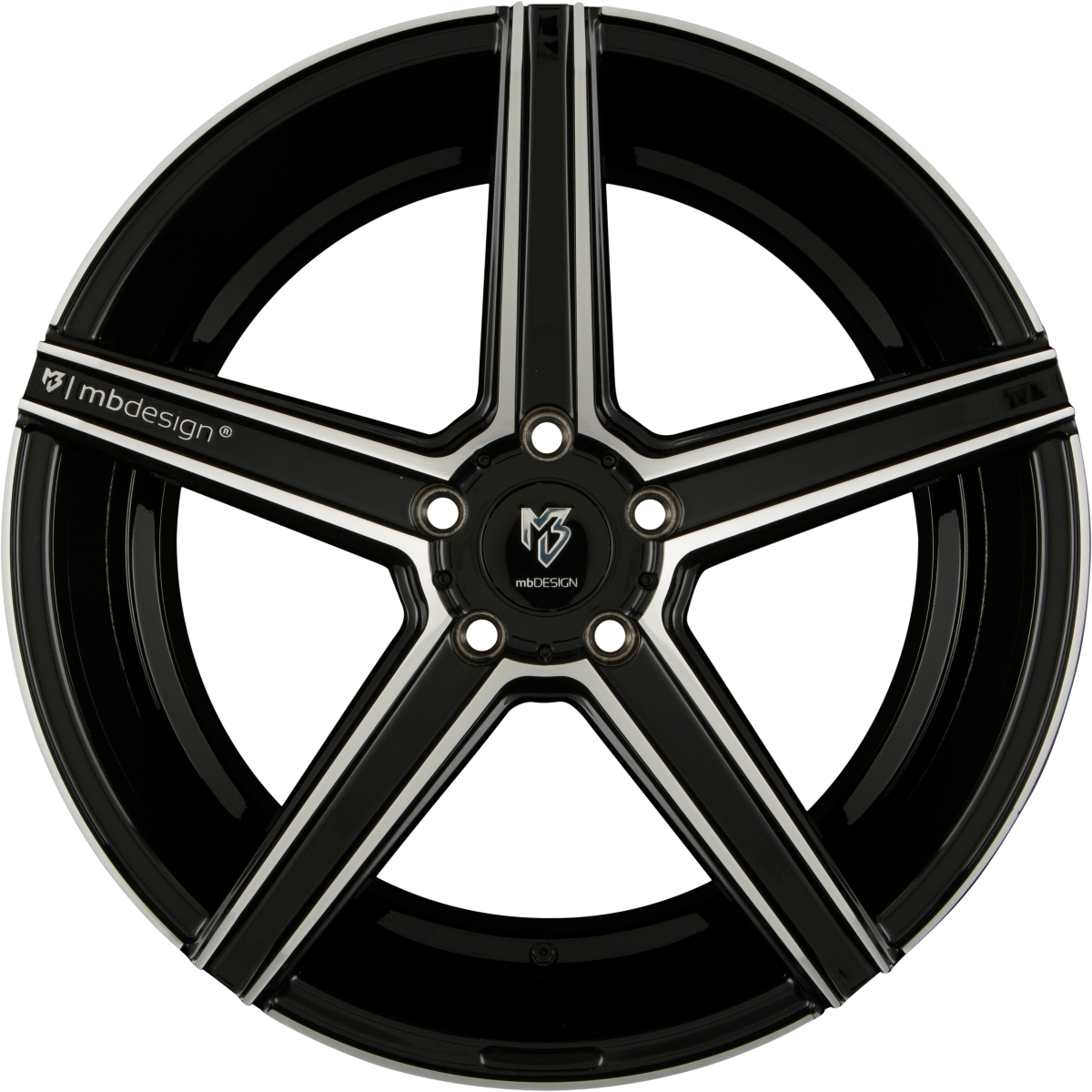 Mbdesign KV1 Schwarz Glänzend Poliert Alufelge 10.5x20 Zoll ET45 LK 5x112 ML75