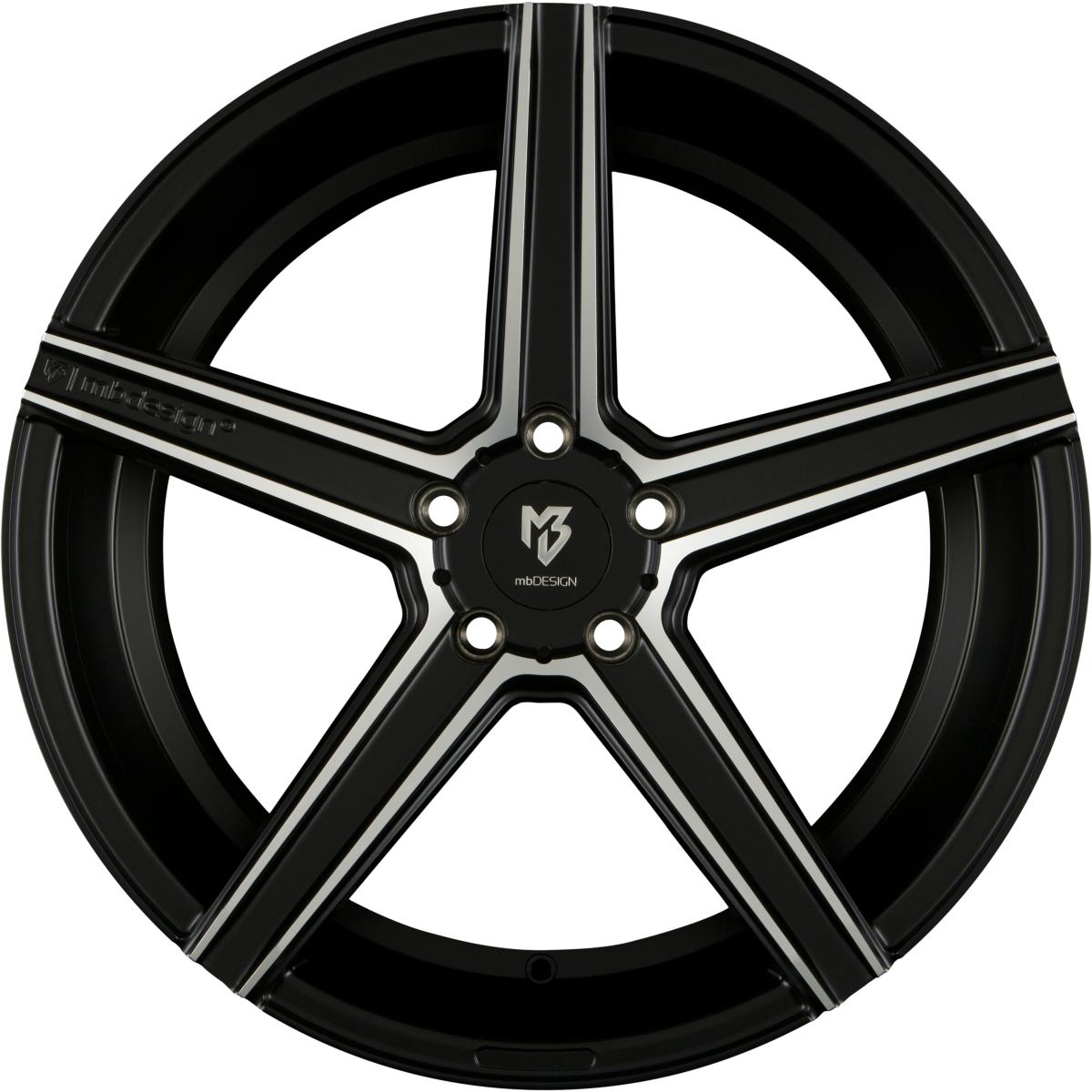 Mbdesign KV1 Schwarz Matt Poliert Alufelge 9.5x19 Zoll ET38 LK 5x120 ML72.5