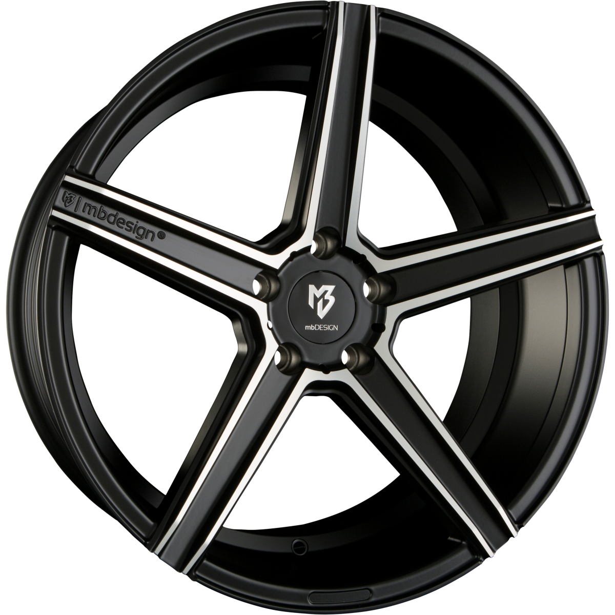 Mbdesign KV1 Schwarz Matt Poliert Alufelge 9.5x19 Zoll ET38 LK 5x120 ML72.5 – Bild 2