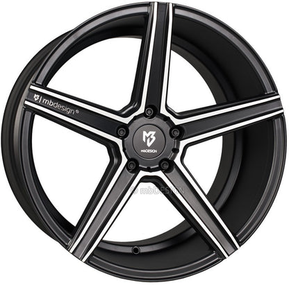 Mbdesign KV1 schwarz matt poliert Alufelge 9.5x19 Zoll ET45 LK 5x112 ML75