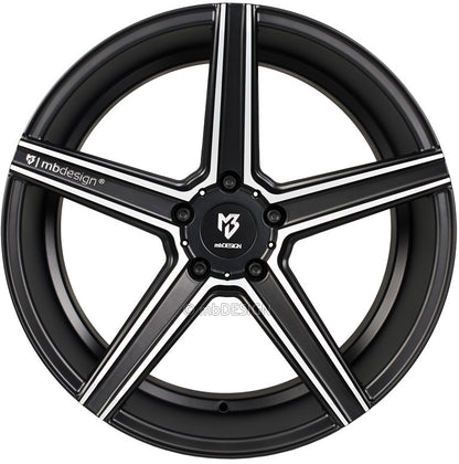 Mbdesign KV1 schwarz matt poliert Alufelge 9.5x19 Zoll ET45 LK 5x112 ML75 – Bild 2