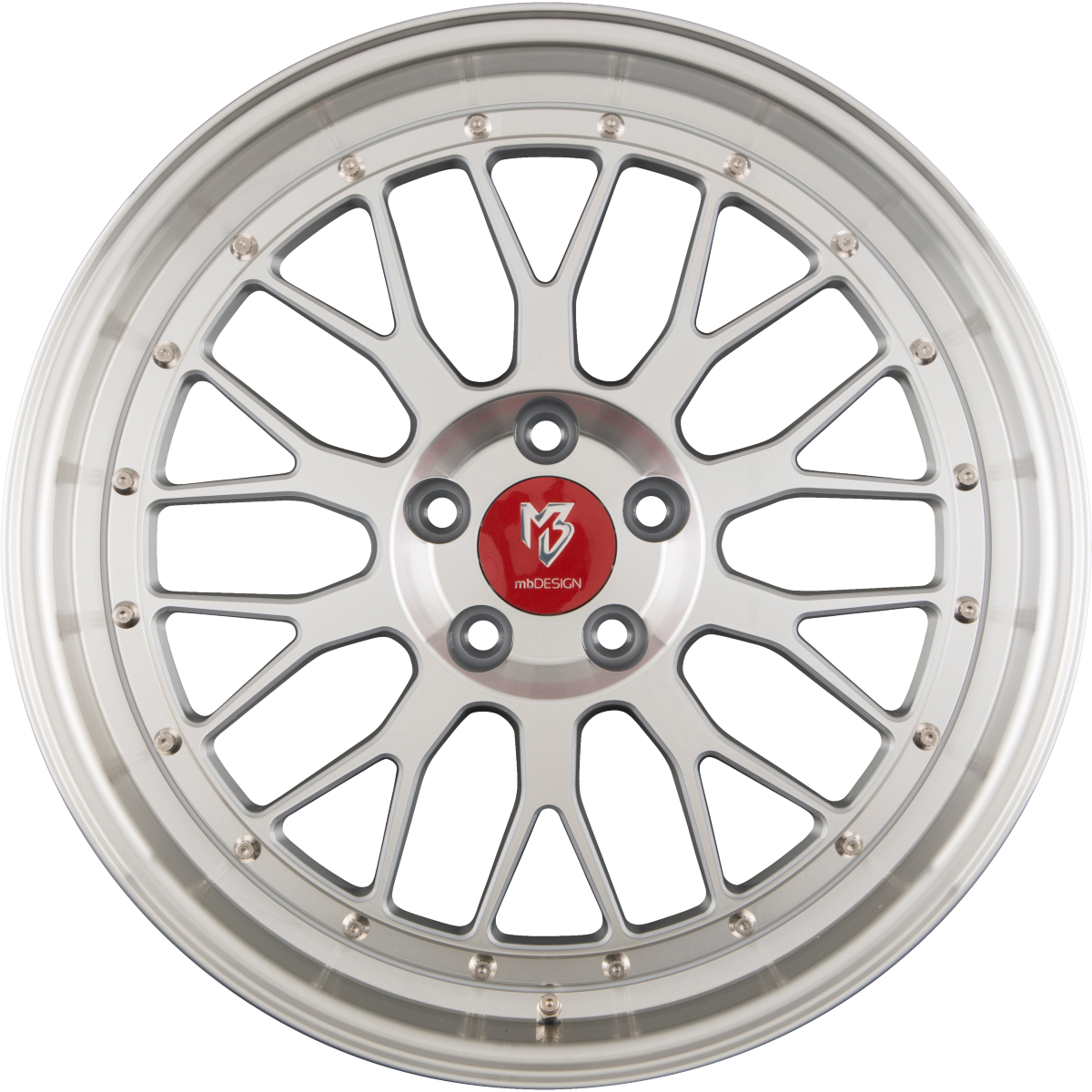 Mbdesign LV1 Silber Glänzend Voll Poliert Alufelge 8.5x19 Zoll ET35 LK 5x112 ML75