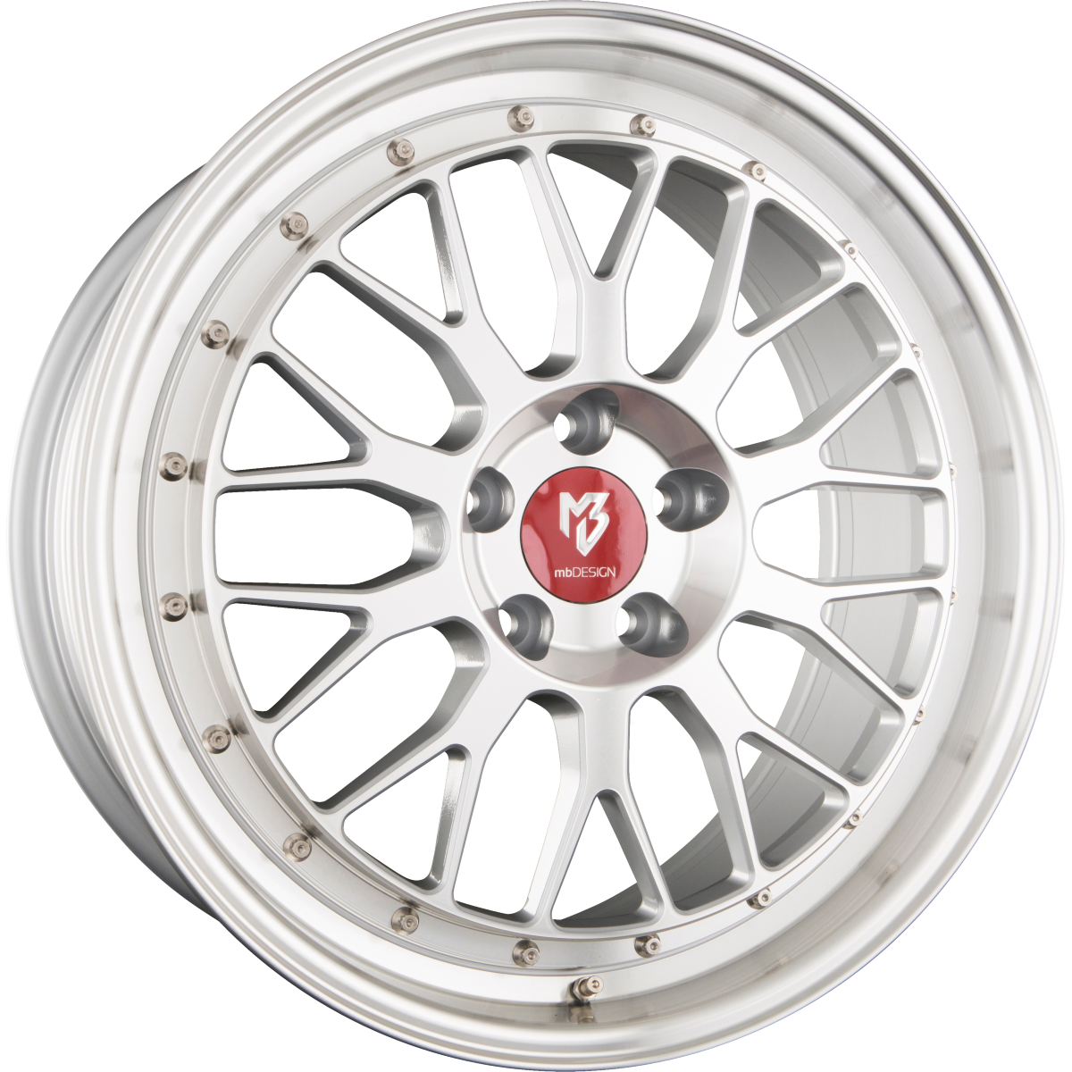 Mbdesign LV1 Silber Glänzend Voll Poliert Alufelge 8.5x19 Zoll ET45 LK 5x112 ML57.1 – Bild 2