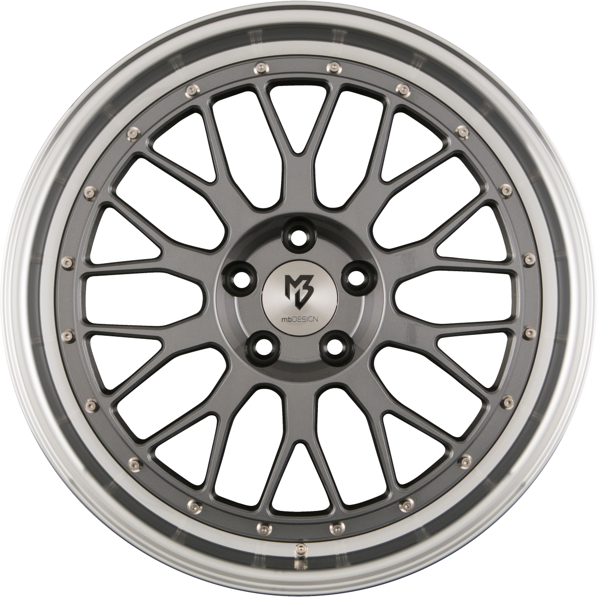 Mbdesign LV1 grau glänzend poliert Alufelge 8.5x20 Zoll ET45 LK 5x112 ML66.5