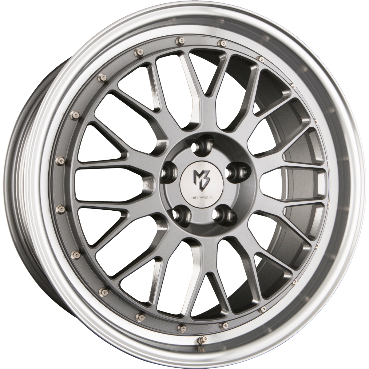 Mbdesign LV1 grau glänzend poliert Alufelge 8.5x20 Zoll ET45 LK 5x112 ML66.5 – Bild 2
