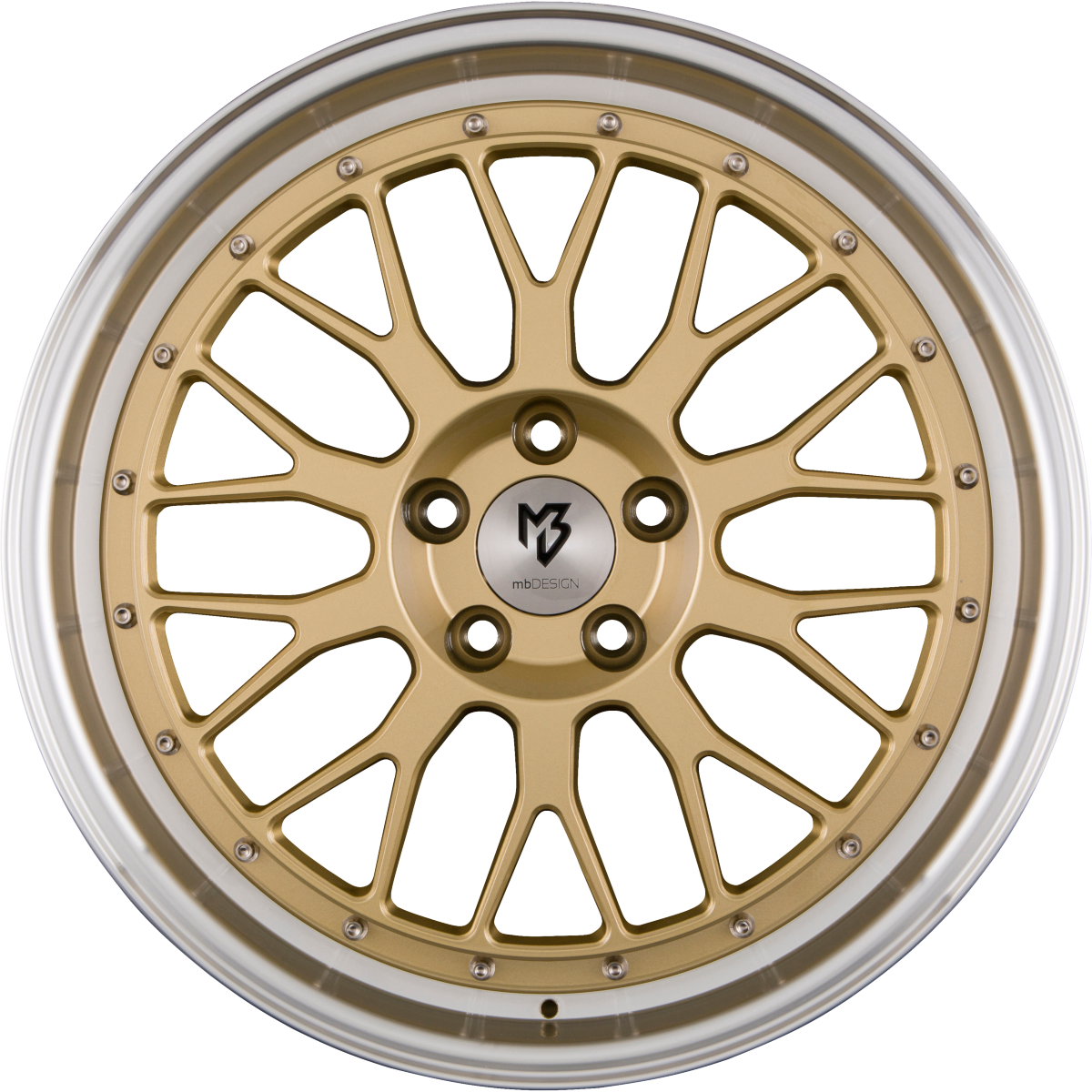 Mbdesign LV1 Gold Glänzend Poliert Alufelge 9x20 Zoll ET20 LK 5x112 ML66.6
