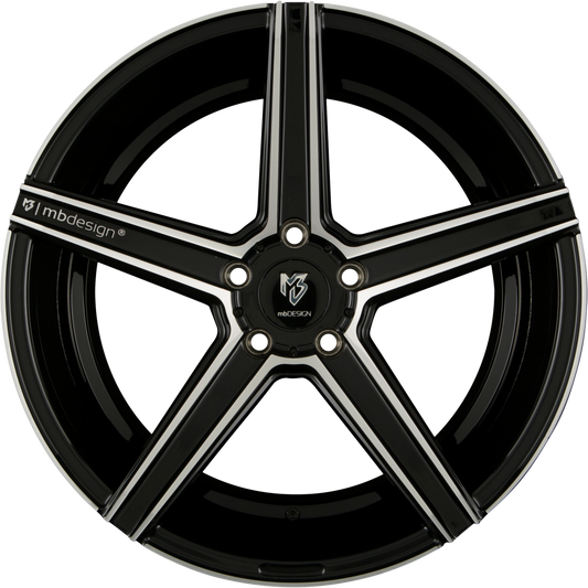 Mbdesign KV1 Schwarz Glänzend Poliert Alufelge 8.5x19 Zoll ET35 LK 5x108 ML75