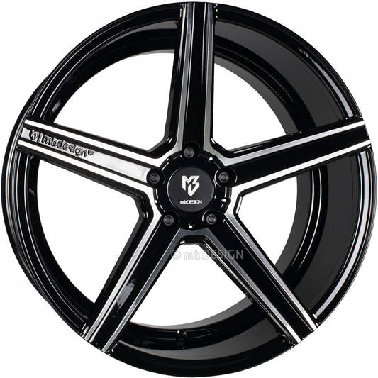Mbdesign KV1 Schwarz Glänzend Poliert Alufelge 8.5x19 Zoll ET35 LK 5x108 ML75