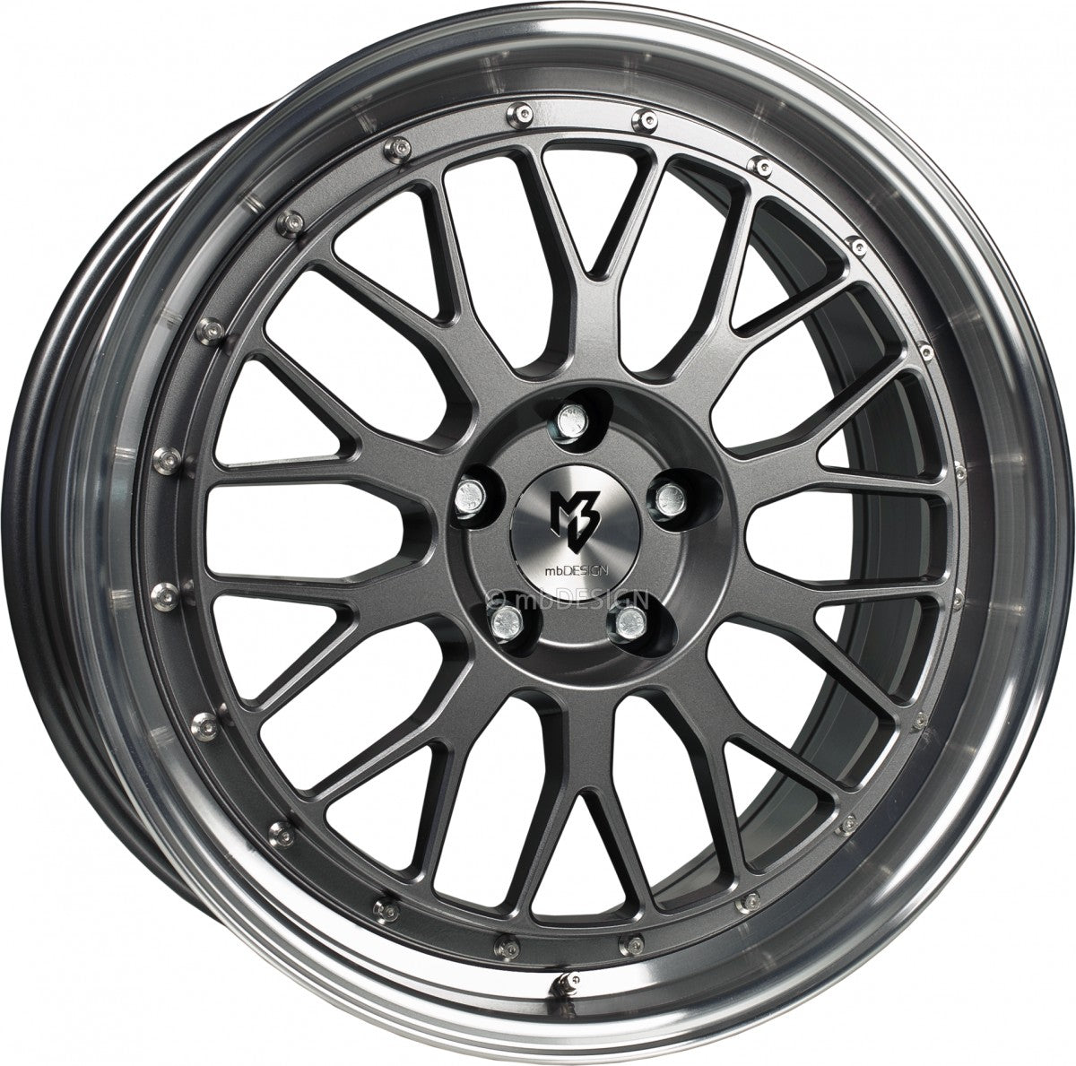 Mbdesign LV1 grau glänzend poliert Alufelge 8.5x19 Zoll ET33 LK 5x120 ML72.55