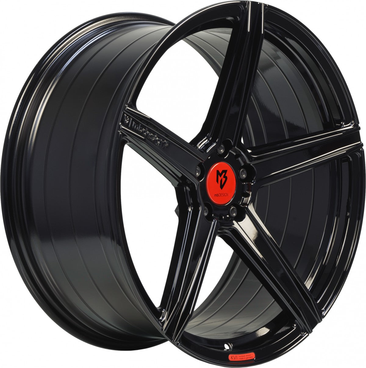 Mbdesign KV1 S schwarz glänzend Alufelge 9.5x21 Zoll ET28 LK 5x120 ML72.55 – Bild 5