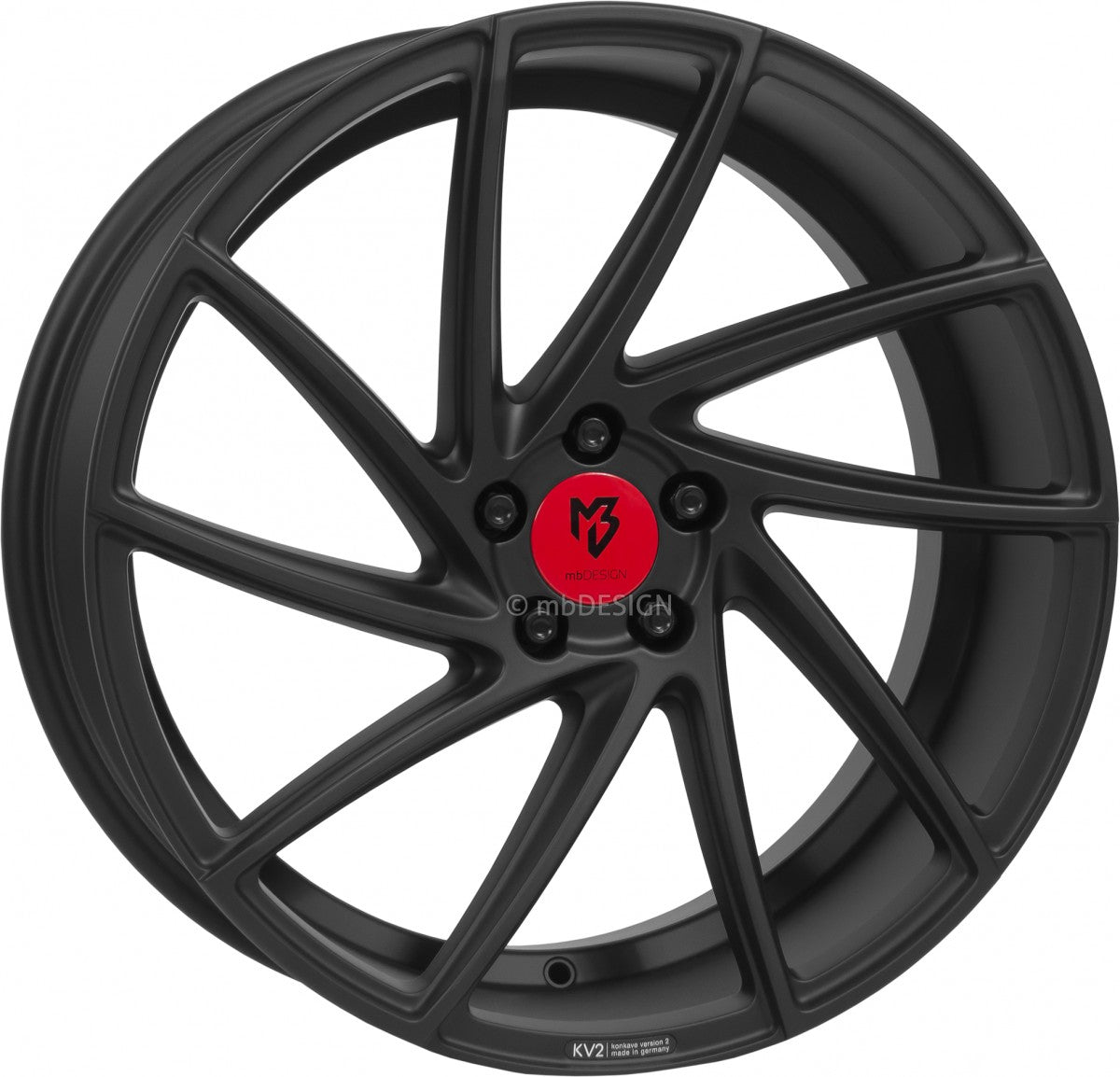 Mbdesign KV2 schwarz stumpfmatt Alufelge 8.5x19 Zoll ET42 LK 5x120 ML72.5
